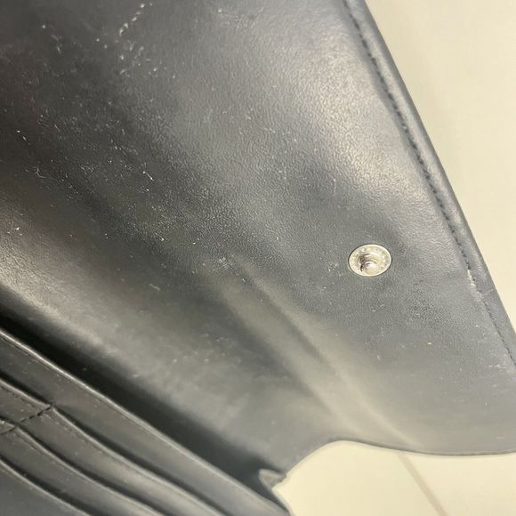 ESPRIT Womens Black Faux Leather Tri-Fold Wallet VTG 90s 12 Card Holder Photo ID - Picture 5 of 16